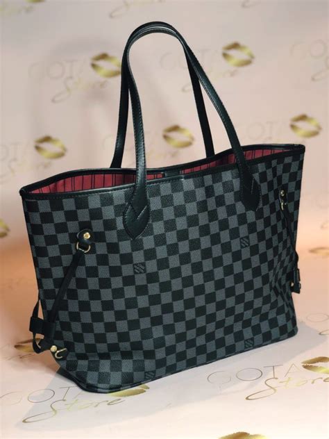 louis vuitton black checkered purse